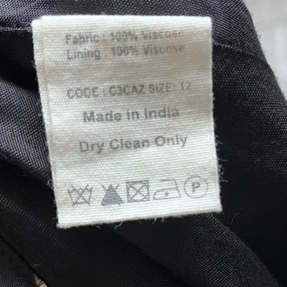 TOAST Black Patterned A-Line Below Knee Skirt UK 12 - Picture 6 of 8